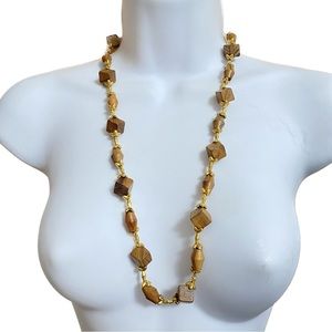 Vintage Wood Beads Over-The-Head Necklace